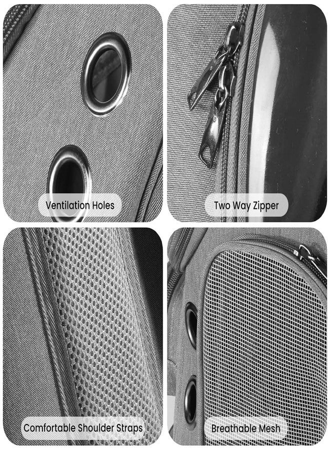 ZIBUYU® Cat Bag Carrier Backpack, Bubble Transparent Window Cat House for Adult&Puppy Pet with Space Capsule Ventilated Design Portable Multi-Pocket for Traveling/Hiking/Camping/Outdoors (Grey) - Image 3